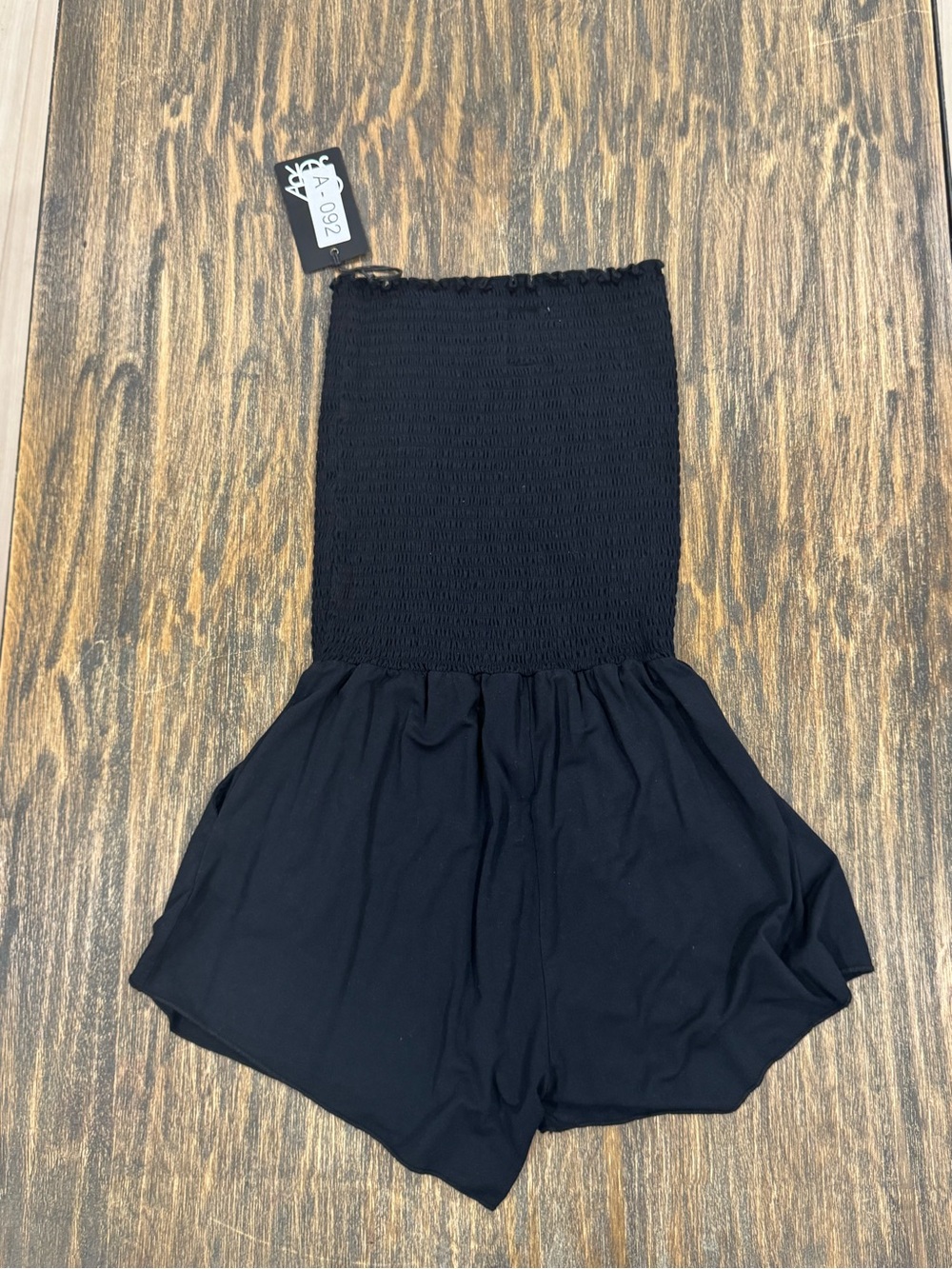 Chaser Black Smocked Strapless Romper Womens Small NWT Tube Pocket Romper